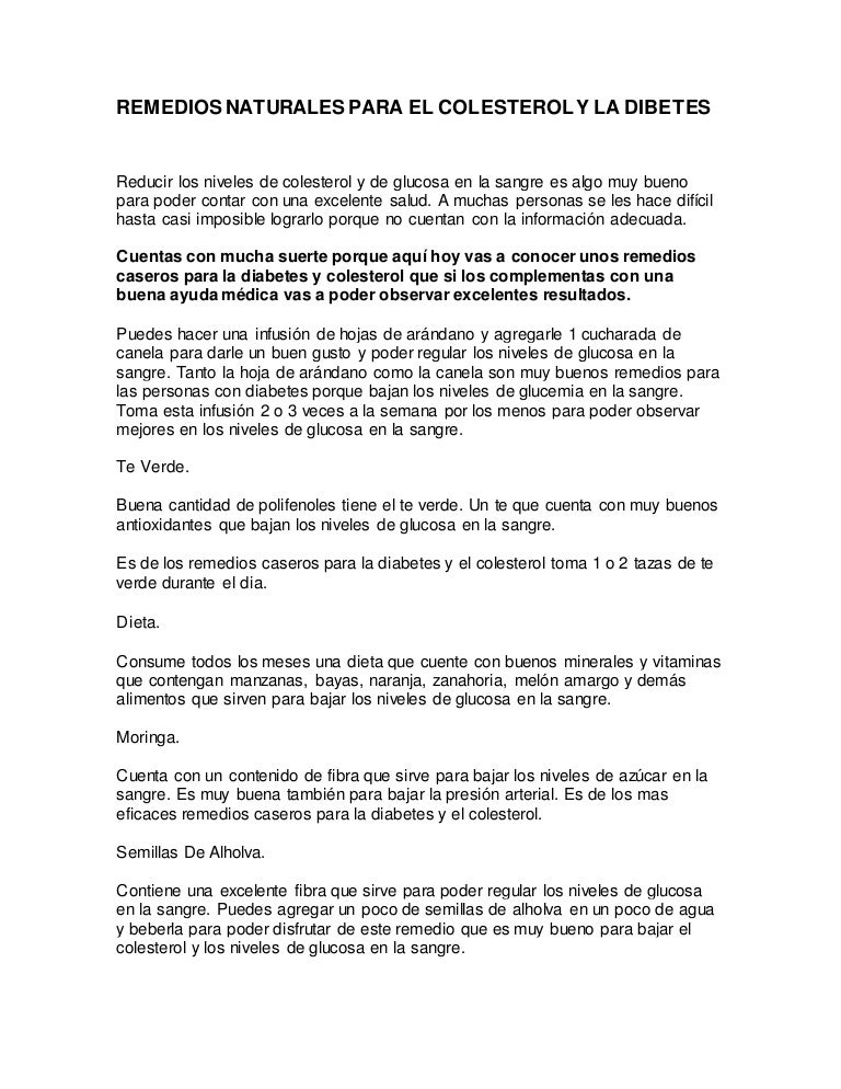 Como bajar la glucosa remedios naturales